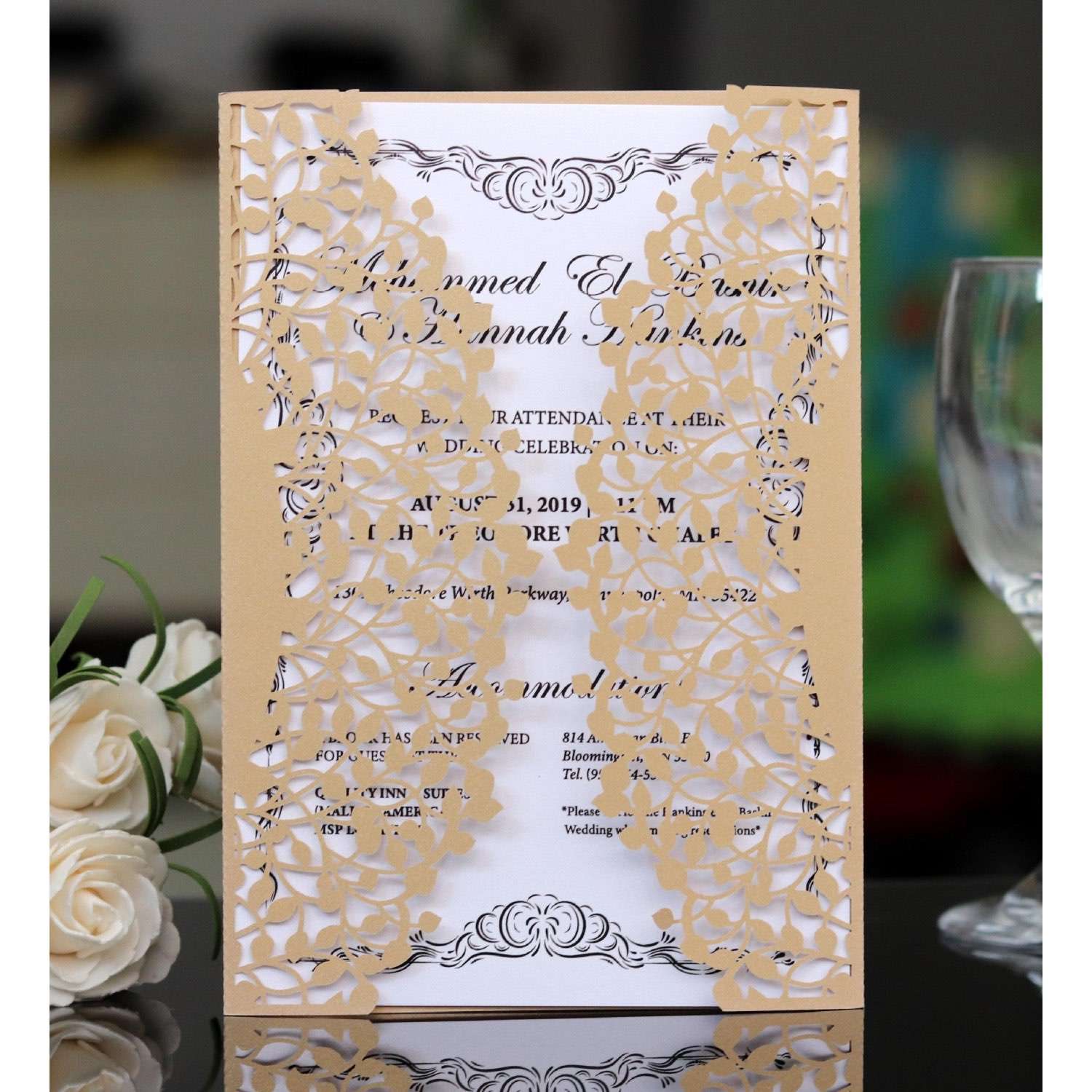 Wedding Invitation Rectangle Teachers' Day Greeting Card Laser Cut Vellum